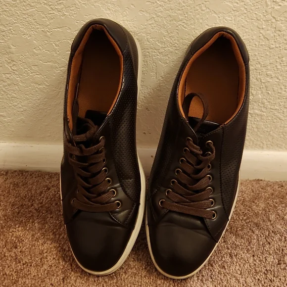 Perry Ellis Portfolio Sneaker Mens Brown Black Lace Up Leather Casual Shoes - 13 Perry Ellis Portfolio Mens Brown Leather 9.5 US Lace Up  main image 4